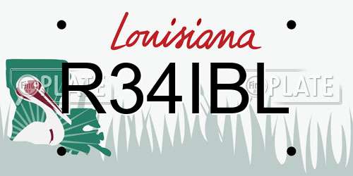R34IBL Louisiana License Plate