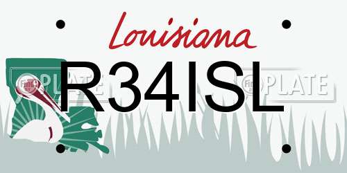 R34ISL Louisiana License Plate