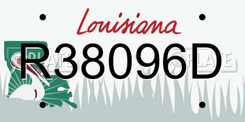 R38096D Louisiana License Plate