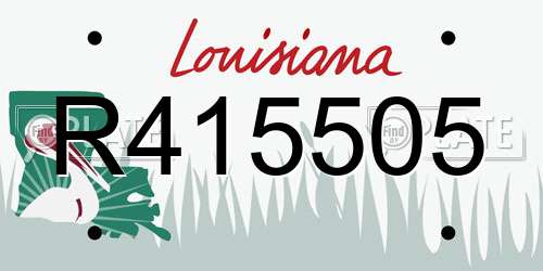 R415505 Louisiana License Plate