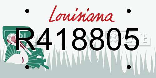 R418805 Louisiana License Plate
