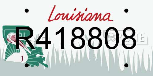 R418808 Louisiana License Plate
