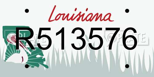 R513576 Louisiana License Plate