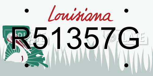 R51357G Louisiana License Plate