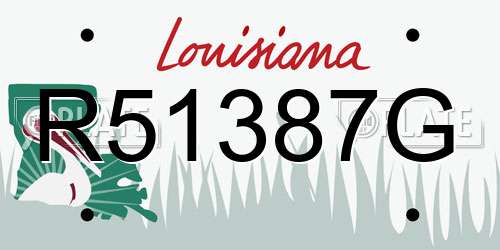 R51387G Louisiana License Plate
