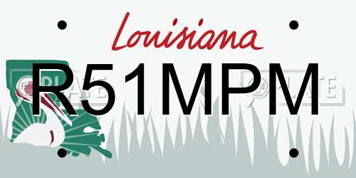 R51MPM Louisiana License Plate