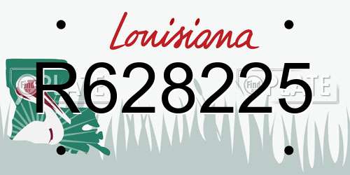 R628225 Louisiana License Plate
