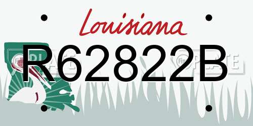 R62822B Louisiana License Plate