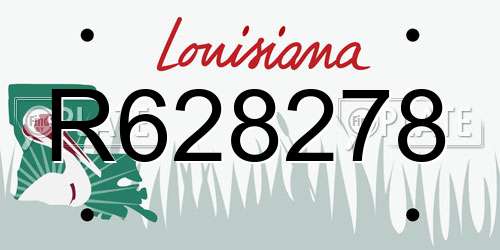 R628278 Louisiana License Plate
