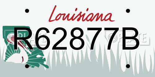 R62877B Louisiana License Plate