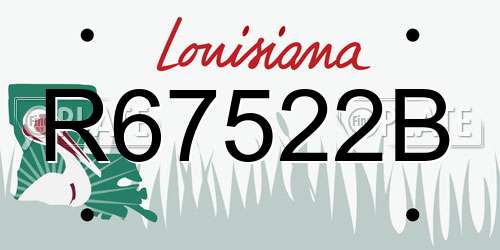 R67522B Louisiana License Plate