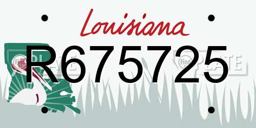 R675725 Louisiana License Plate