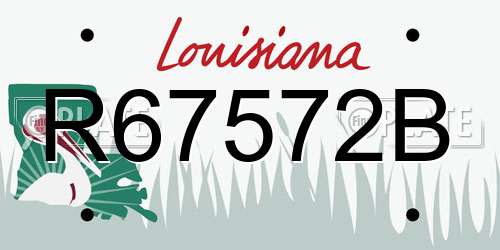 R67572B Louisiana License Plate