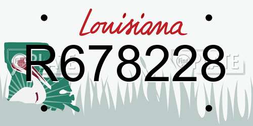 R678228 Louisiana License Plate