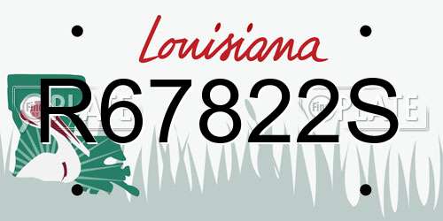R67822S Louisiana License Plate