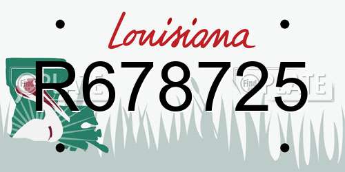 R678725 Louisiana License Plate