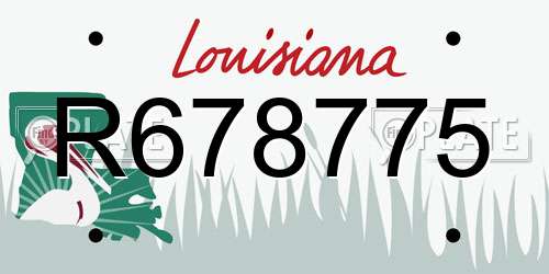 R678775 Louisiana License Plate