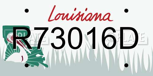 R73016D Louisiana License Plate