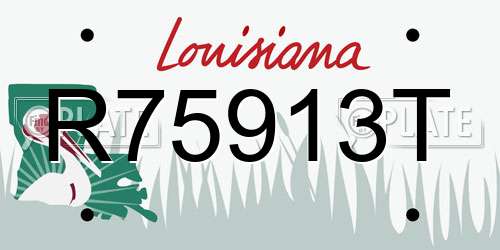 R75913T Louisiana License Plate