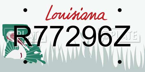 R77296Z Louisiana License Plate