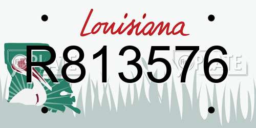 R813576 Louisiana License Plate