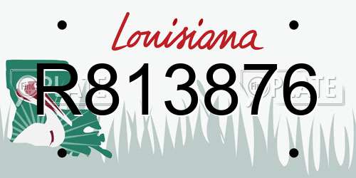 R813876 Louisiana License Plate