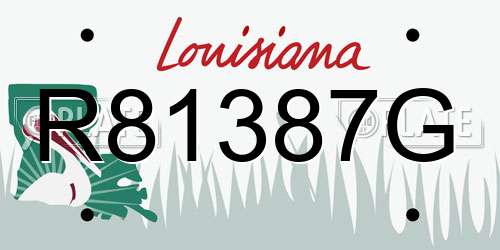 R81387G Louisiana License Plate