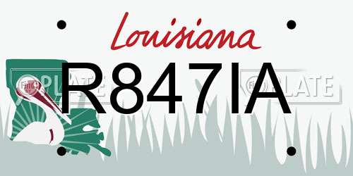 R847IA Louisiana License Plate