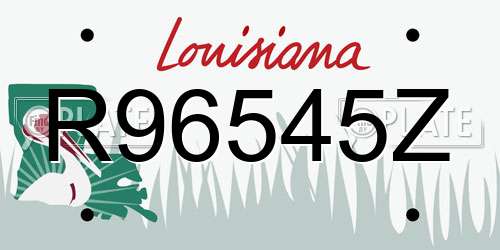 R96545Z Louisiana License Plate