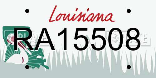 RA15508 Louisiana License Plate