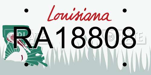 RA18808 Louisiana License Plate