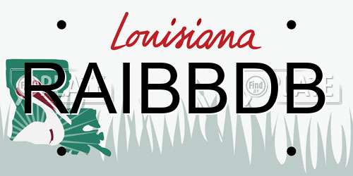 RAIBBDB Louisiana License Plate