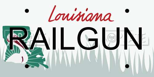 RAILGUN Louisiana License Plate
