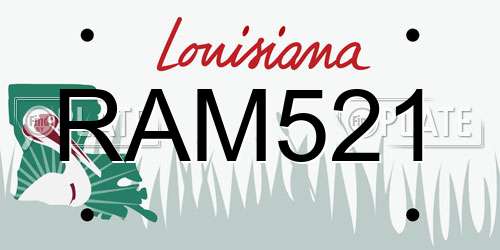 RAM521 Louisiana License Plate