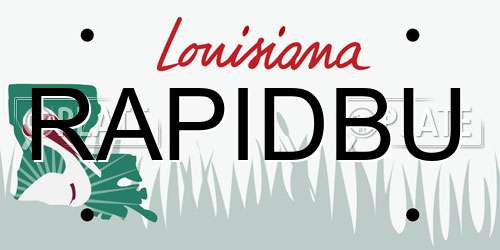 RAPIDBU Louisiana License Plate