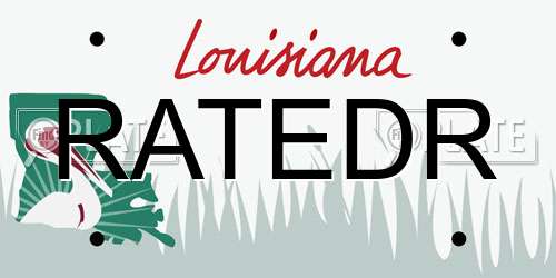 RATEDR Louisiana License Plate