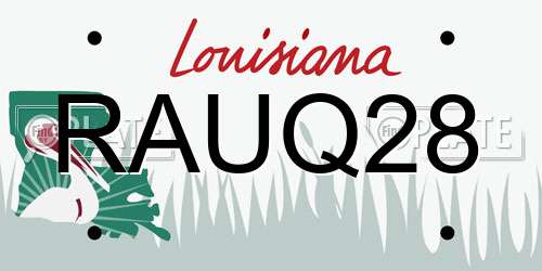 RAUQ28 Louisiana License Plate