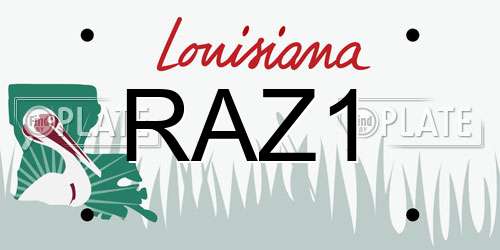 RAZ1 Louisiana License Plate