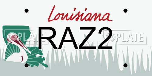 RAZ2 Louisiana License Plate