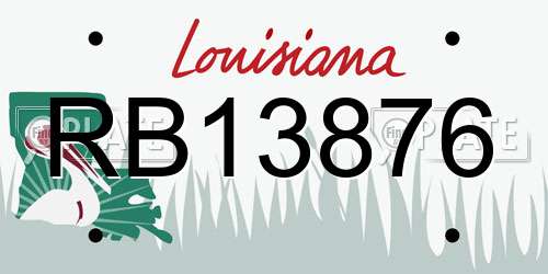 RB13876 Louisiana License Plate