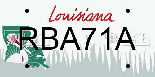 RBA71A Louisiana License Plate