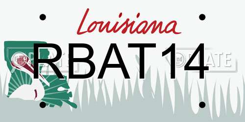 RBAT14 Louisiana License Plate
