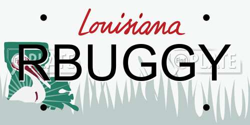 RBUGGY Louisiana License Plate