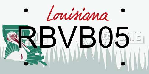 RBVB05 Louisiana License Plate