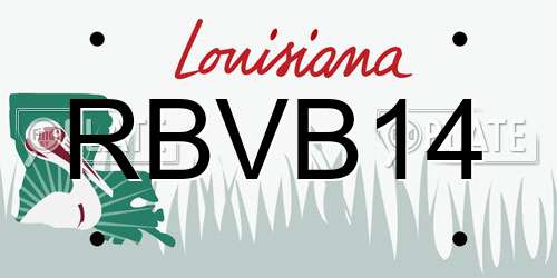 RBVB14 Louisiana License Plate