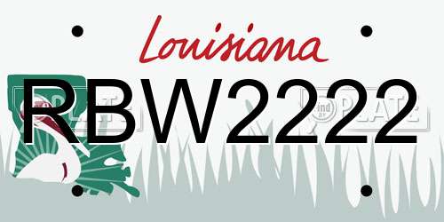 RBW2222 Louisiana License Plate