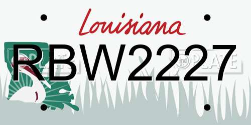 RBW2227 Louisiana License Plate