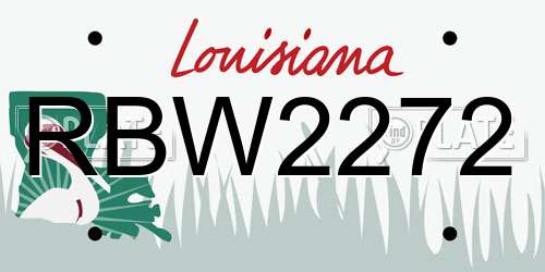 RBW2272 Louisiana License Plate