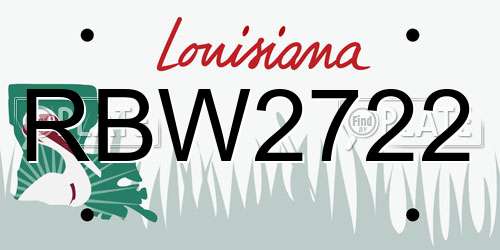 RBW2722 Louisiana License Plate