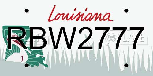 RBW2777 Louisiana License Plate